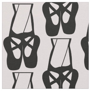Niedliche Black Ballet Slippers und ein Pointe-Mus Stoff