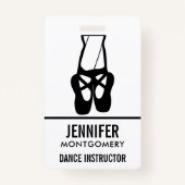 Niedliche Black Ballet Slippers und Pointe Ausweis (Vorderseite)