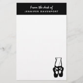 Niedliche Black Ballet Slippers und Pointe Briefpapier (Vorderseite)