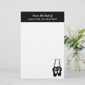 Niedliche Black Ballet Slippers und Pointe Briefpapier (Stehend Vorderseite)