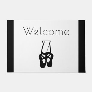 Niedliche Black Ballet Slippers und Pointe Empfang Fußmatte