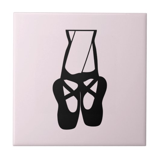 Niedliche Black Ballet Slippers und Pointe Fliese (Vorderseite)