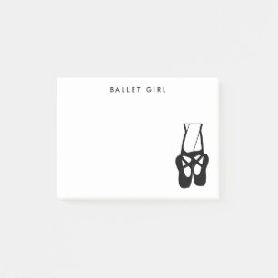 Niedliche Black Ballet Slippers und Pointe Post-it Klebezettel