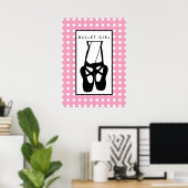Niedliche Black Ballet Slippers und Pointe Poster (Heimbüro)