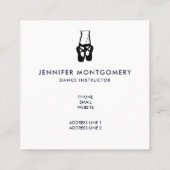 Niedliche Black Ballet Slippers und Pointe Quadratische Visitenkarte (Rückseite)