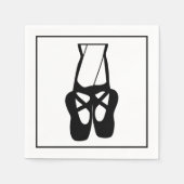 Niedliche Black Ballet Slippers und Pointe Serviette (Vorderseite)