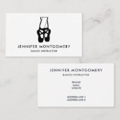 Niedliche Black Ballet Slippers und Pointe Visitenkarte (Vorne/Hinten)
