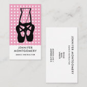Niedliche Black Ballet Slippers und Pointe Visitenkarte (Vorne/Hinten)