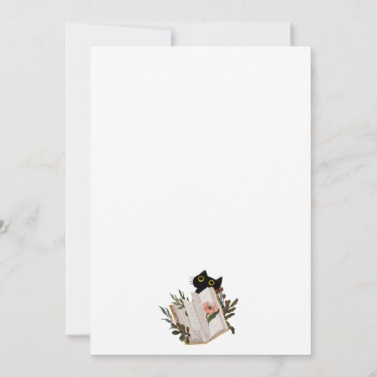 Niedliche Black Cat and Book Baby Dusche Dankeskarte (Rückseite)