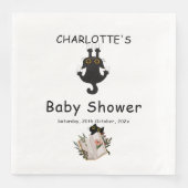 Niedliche Black Cat and Book Baby Dusche Serviette (Vorderseite)