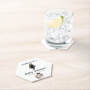 Niedliche Black Cat and Book Baby Dusche Untersetzer