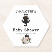 Niedliche Black Cat and Book Baby Dusche Untersetzer (Vorderseite)