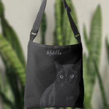 Niedliche Black Cat Art Personalisierte Crossbody