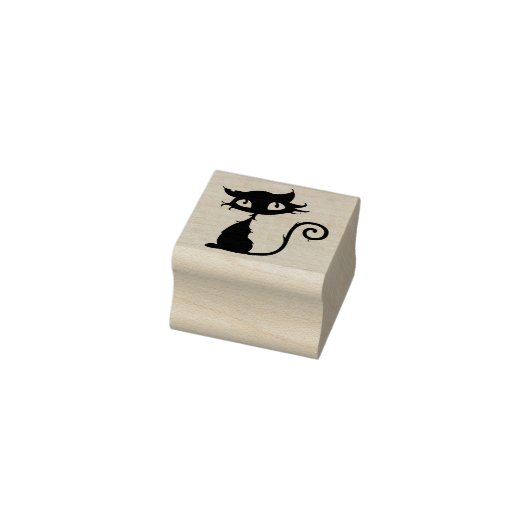 Niedliche Black Cat Big Eyes Halloween Rubber-Brie Gummistempel (Stempel)