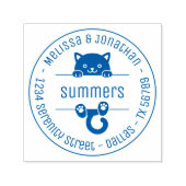 Niedliche Black Cat Coupé Familiendaten Permastempel (Design)