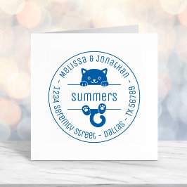 Niedliche Black Cat Coupé Familiendaten Permastempel