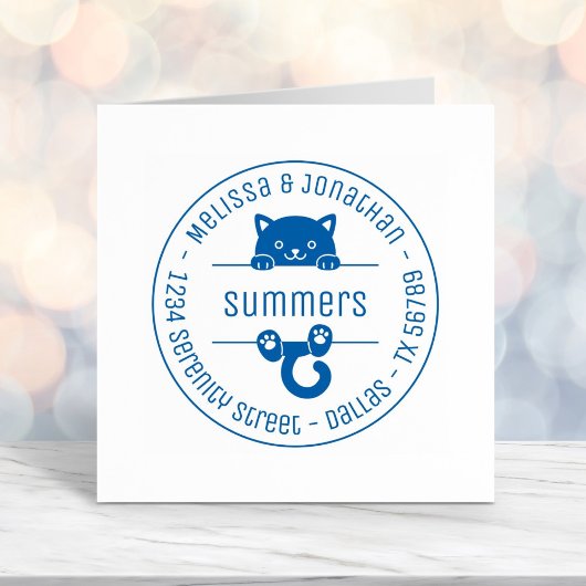 Niedliche Black Cat Coupé Familiendaten Permastempel