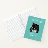 Niedliche Black Cat Custom Foto Türkis Notebook Notizblock (Innenseite)