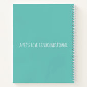 Niedliche Black Cat Custom Foto Türkis Notebook Notizblock (Rückseite)