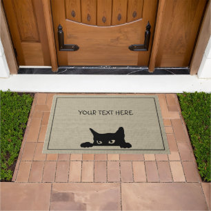 Niedliche Black Cat Custom Halloween Doormat Fußmatte