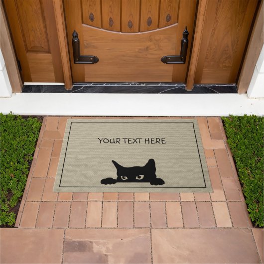 Niedliche Black Cat Custom Halloween Doormat Fußmatte (Außenbereich)