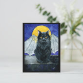 Niedliche Black Cat Gargoyle Halloween-Postkarte Postkarte (Stehend Vorderseite)