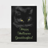Niedliche Black Cat Halloween-Enkeltochterkarte Karte (Vorderseite)