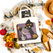 Niedliche Black Cat Hexe Lesen Zauber Magie buchen Aufkleber