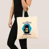 Niedliche Black Cat mit Café Tote Bag Tragetasche (Vorderseite (Produkt))