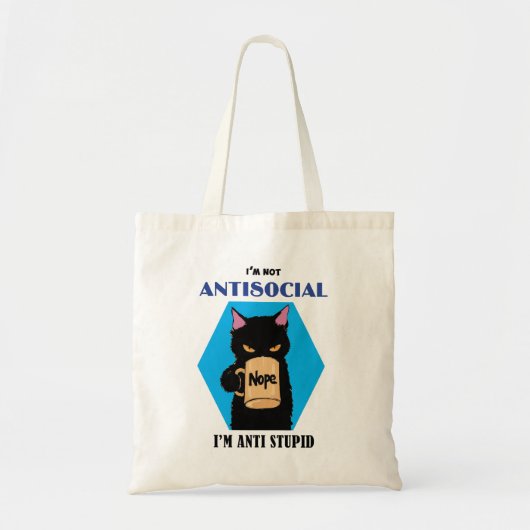 Niedliche Black Cat mit Café Tote Bag Tragetasche (Vorne)