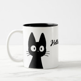Niedliche Black Cat Tasse - Funny Hello Hooming Ka