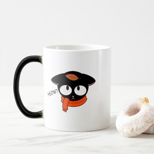 ✨ Niedliche Black Cat Tasse - Herbstfall ✨ (Mit Donut)