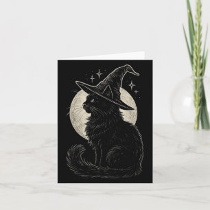 Niedliche Black Cat Witze Hat Moon Retro Coquette Karte