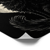 Niedliche Black Cat Witze Hat Moon Retro Coquette  Poster (Ecke)