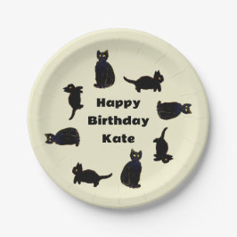 Niedliche Black Cats Kitty Custom Pappteller
