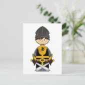 Niedliche Black Crusader Knight Postcard Postkarte (Stehend Vorderseite)