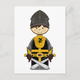 Niedliche Black Crusader Knight Postcard Postkarte