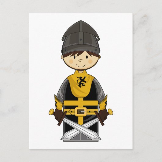 Niedliche Black Crusader Knight Postcard Postkarte (Vorderseite)