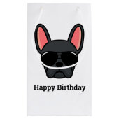 Niedliche Black French Bulldog Face Kleine Geschen Geschenktüte (Rückseite)