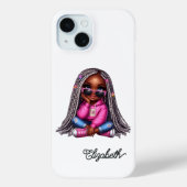 Niedliche Black Girl Kunst Case-Mate iPhone Hülle (Rückseite)