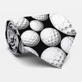 Niedliche Black Golf Balls Muster Krawatte (Gerollt)