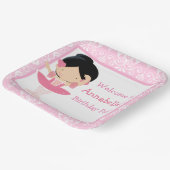 Niedliche Black Hair Ballerina Geburtstagsparty Pappteller (Gewinkelt)
