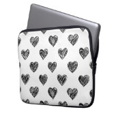 NIEDLICHE BLACK HEARDS DOODLES PATTERLAPTOP SLEEVE (Vorderseite Links)