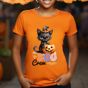 Niedliche Black Hexenkatze Pumpkin-Halloween-Boo-C T-Shirt