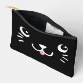 Niedliche Black Kitty Face Zubehörtasche (Offen)
