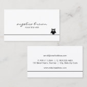 Niedliche Black Owl Visitenkarte (Vorne/Hinten)