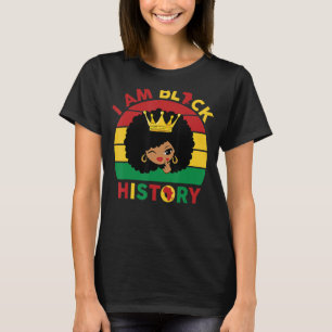 Niedliche Black-Qeen-Girl mit Afro Puff Hair Herz T-Shirt