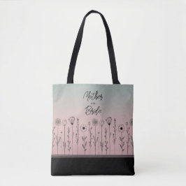 Niedliche Black Rose Gold Blume Doodles Bridal Tasche