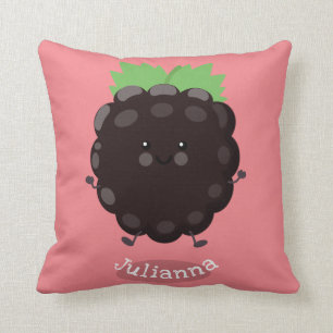 Niedliche BlackBerry lila Cartoon-Illustration Kissen