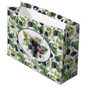 Niedliche BlackBerry Wasserfarbe Große Geschenktas Große Geschenktüte (Vorderseite Schrägansicht)